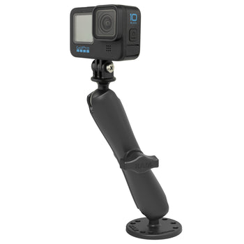 RAM® Drill-Down Mount with Double Socket Arm with Action Camera Adapter