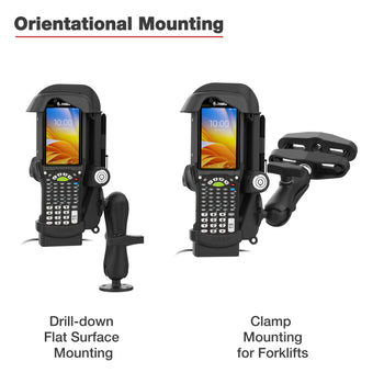 RAM® Locking Powered Dock + USB-A for Zebra MC9400/9300 - Heated Pins