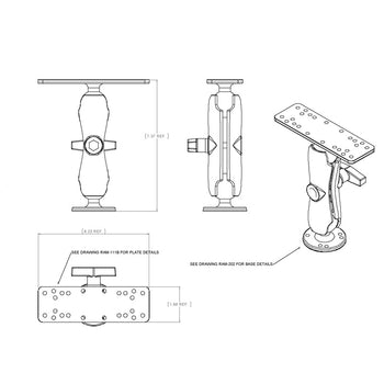 RAM® Drill-Down Marine Electronic Mount