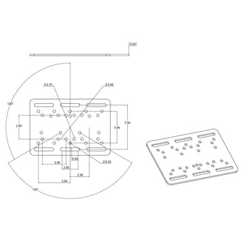 RAM® Lift Truck Overhead Guard Base with Ball - C Size