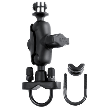 RAM® U-Bolt Double Ball Mount with Action Camera Adapter - Short