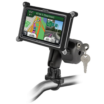 RAM® Handlebar U-Bolt Mount with Locking Case for Garmin nuvi + More