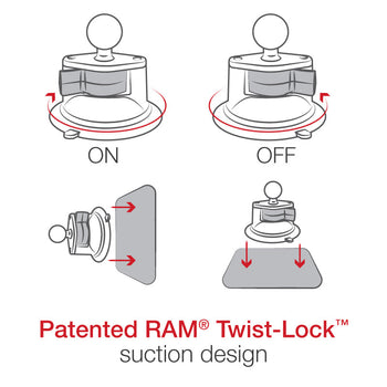 RAM® Twist-Lock™ Suction Cup Mount with Universal Belt Clip Holder