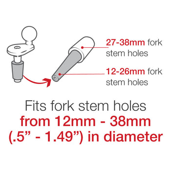 RAM® Motorcycle Fork Stem Double Ball Mount