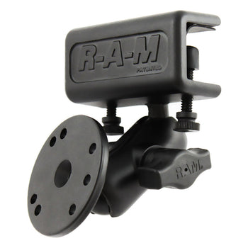 RAM-B-177-202U:RAM-B-177-202U_1:RAM Glare Shield Clamp Double Ball Mount with Round Plate