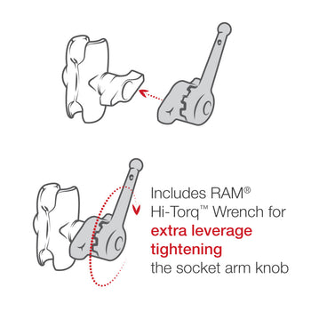 RAM® Large Marine Electronics Mount with RAM® Hi-Torq Wrench - Short