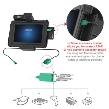 GDS® Combo Locking Power + Dual USB Dock for Zebra ET5x 8.3" & 8.4"