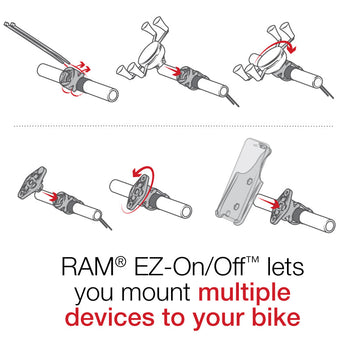 RAM® EZ-On/Off™ Bicycle Mount for Garmin nuvi 1300, 2495LMT + More