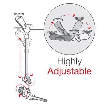 RAM® Pod HD™ Vehicle Mount with 18" aluminium Rod and Round Plate