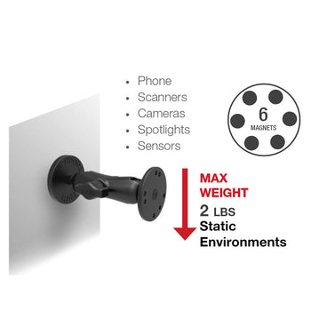 RAM® Tough-Mag™ 66MM Diameter Ball Base with Steel Adhesive Plate