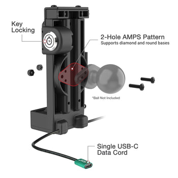 GDS® Uni-Conn™ Locking Spring Loaded Power + Single USB-C Dock