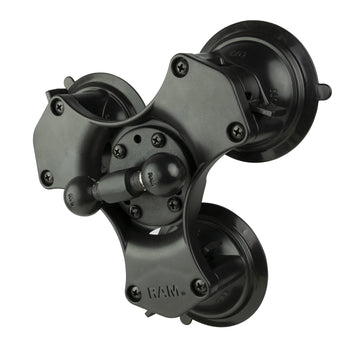 RAM® Twist-Lock™ Triple Suction Cup Double Ball Base