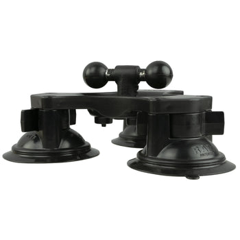 RAM® Twist-Lock™ Triple Suction Cup Double Ball Base