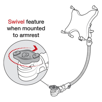 RAM® Tablet Mount for Wheelchairs with Quick Release & Swivel Feature