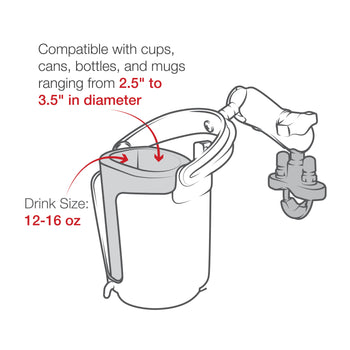 RAM® Level Cup 16oz Drink Holder with U-Bolt Base - .5" - 1.25" Rails