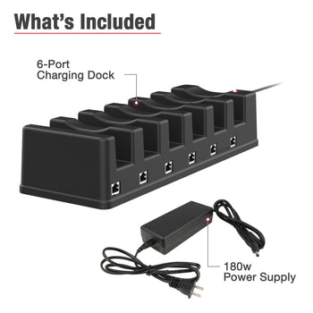 GDS® 6-Port Power + RJ45 Dock for Zebra Tablets with IntelliSkin®