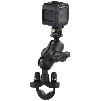 RAM® U-Bolt Double Ball Mount with Action Camera Adapter - Short